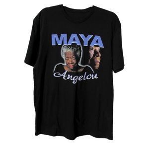 Maya Angelou Black Graphic Crewneck T-Shirt